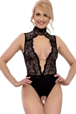 Abierta Fina Black Lace Body