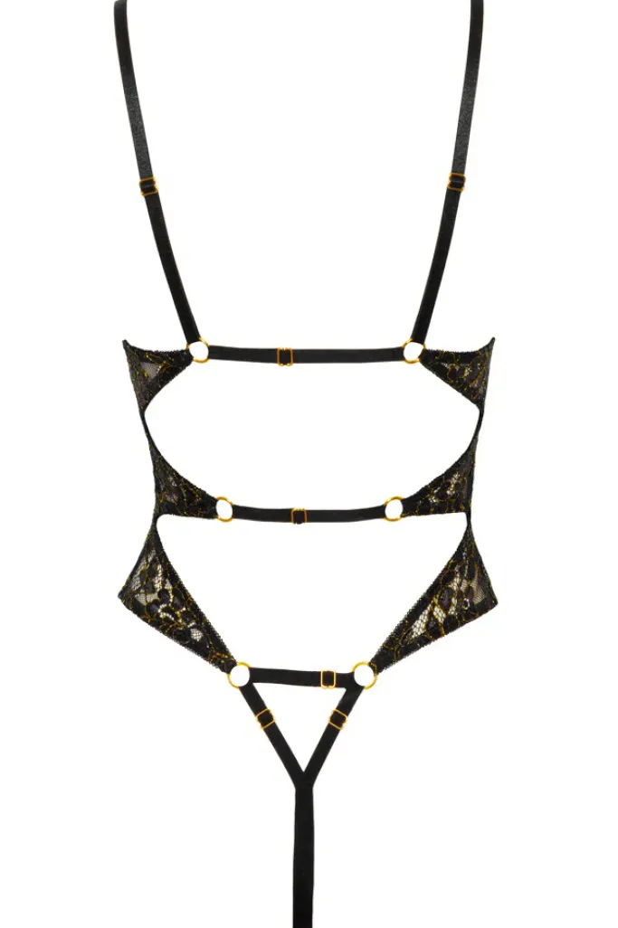 Abierta Fina Black Lace Body