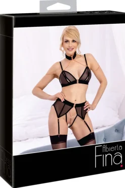 Abierta Fina Bra and Suspender Set