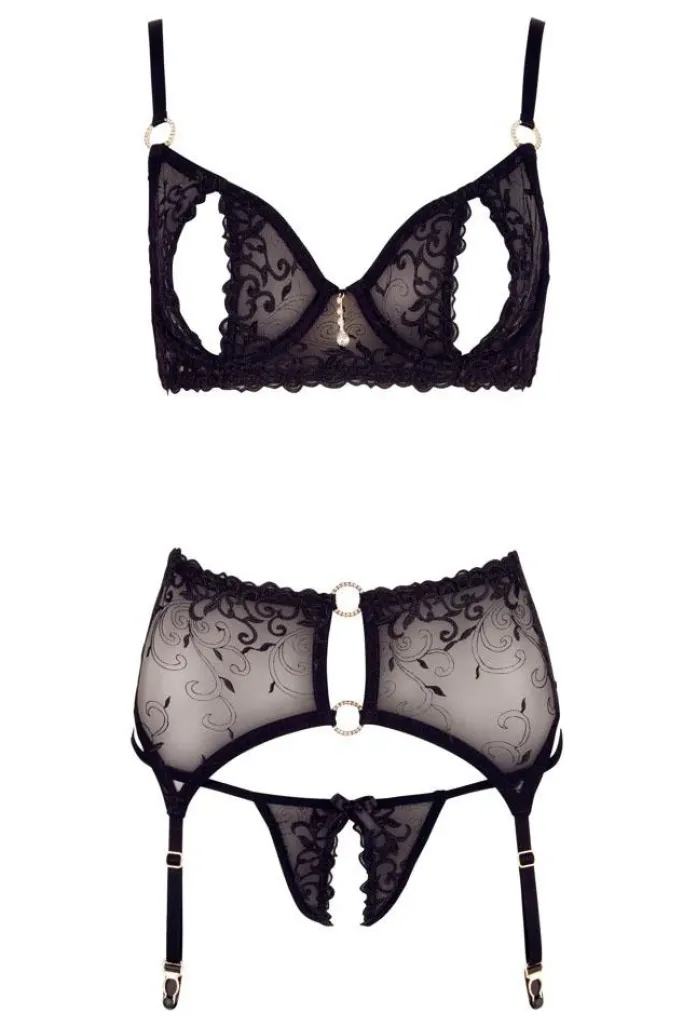 Abierta Fina Bra Set with Slits in the Cups