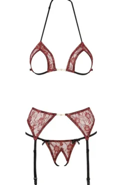 Abierta Fina Red Suspender Set