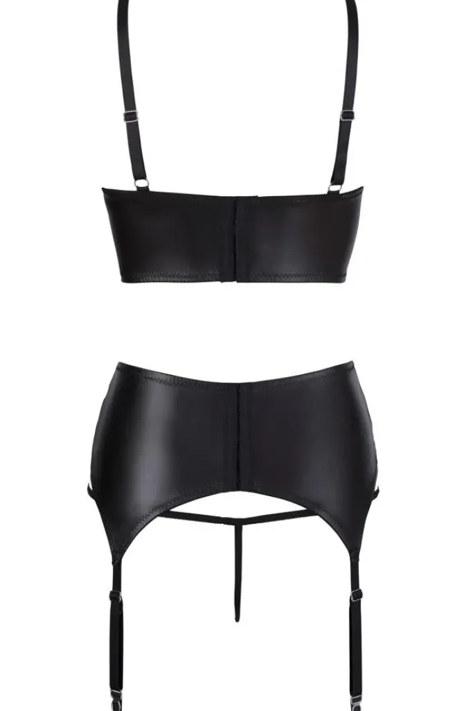 Abierta Fina Suspender Lingerie Set