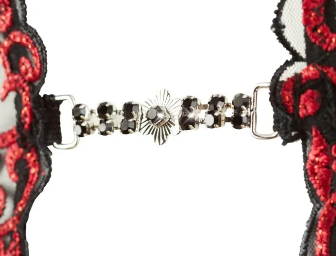 Abierta Fina Suspender Set with Rhinestones (L, XL)