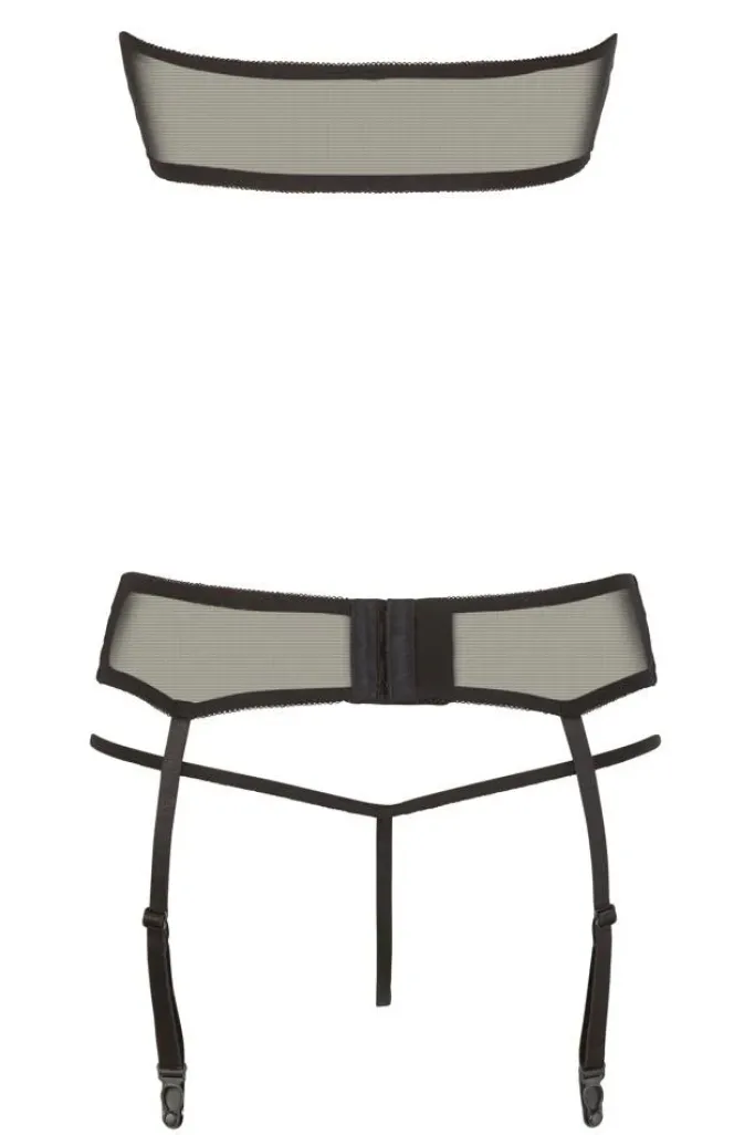 Abierta Fina Suspender Set with Rhinestones (L, XL)
