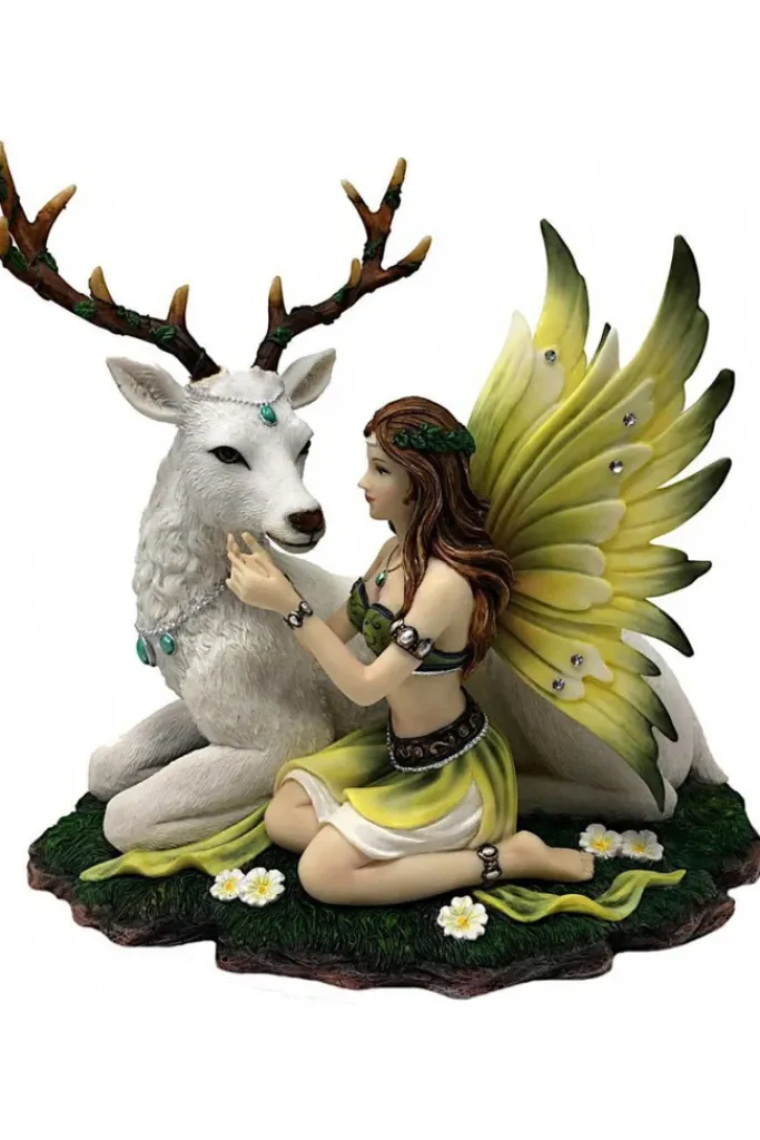 Nemesis Now Adoration Fairy with White Deer Figurine