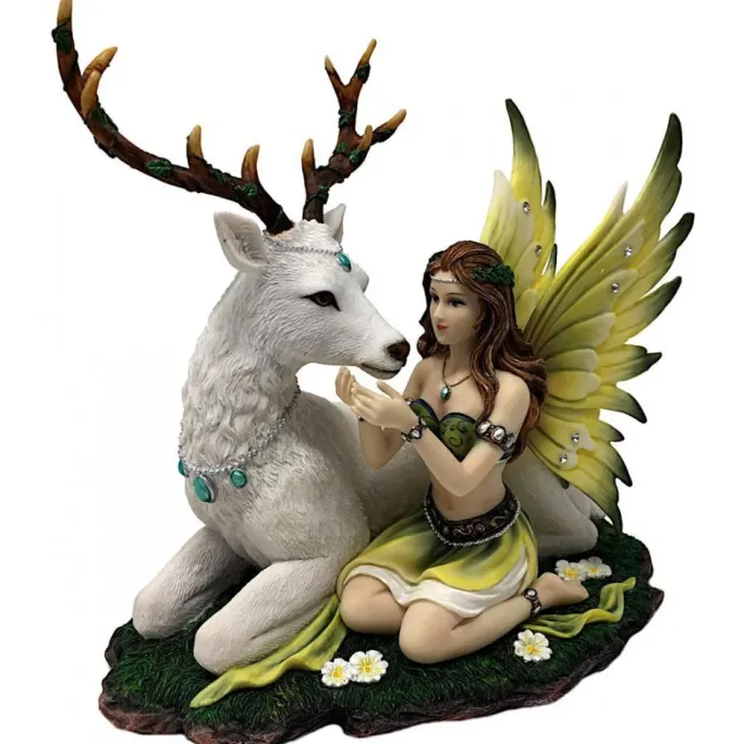 Nemesis Now Adoration Fairy with White Deer Figurine