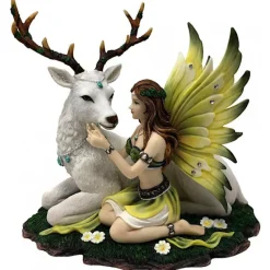 Nemesis Now Adoration Fairy with White Deer Figurine