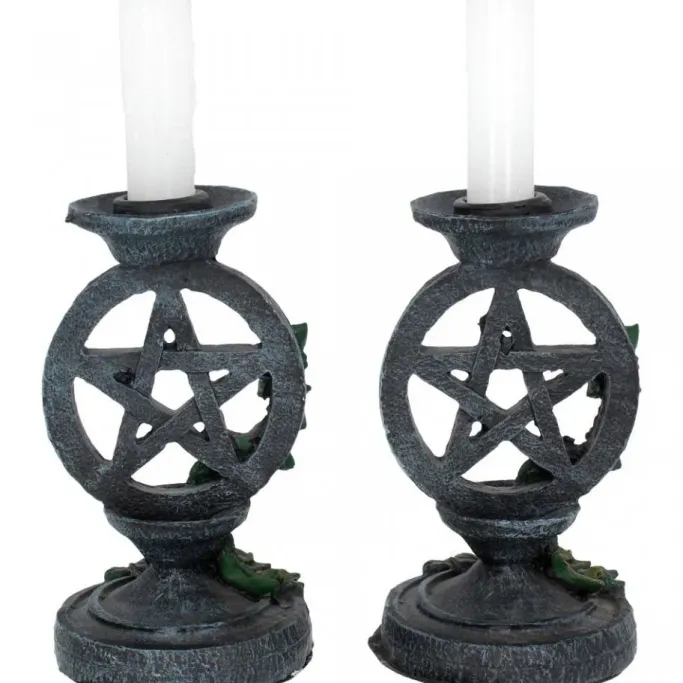 Nemesis Now Aged Pentagram Candlesticks