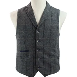 Kaymans Albert Grey Tweed Steampunk Waistcoat (36, 78)
