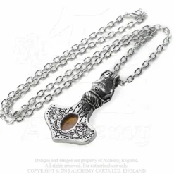 Alchemy Gothic Alchemy Amber Dragon Thor Hammer Pendant