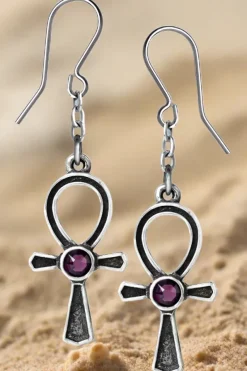 Alchemy Gothic Alchemy Ankh of Osiris Earrings E372