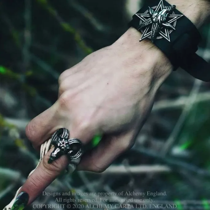 Alchemy Gothic Alchemy Baphomet Leather Wriststrap