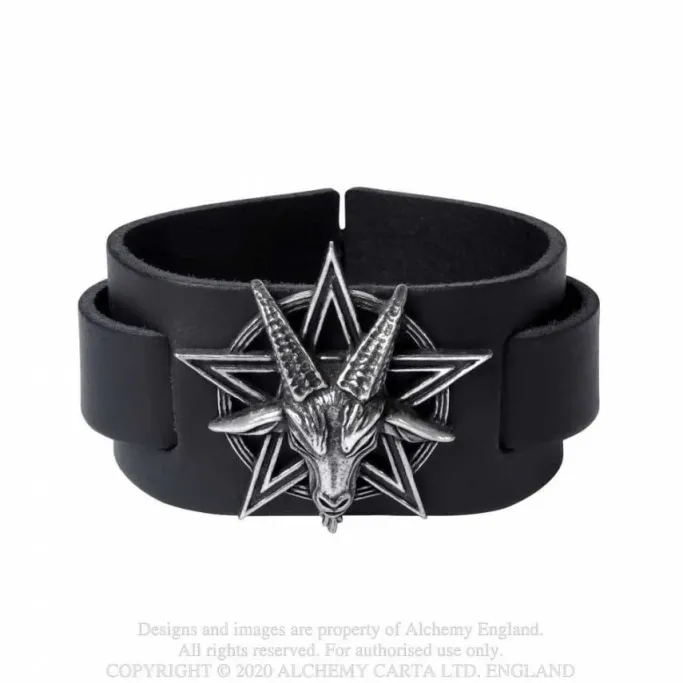 Alchemy Gothic Alchemy Baphomet Leather Wriststrap