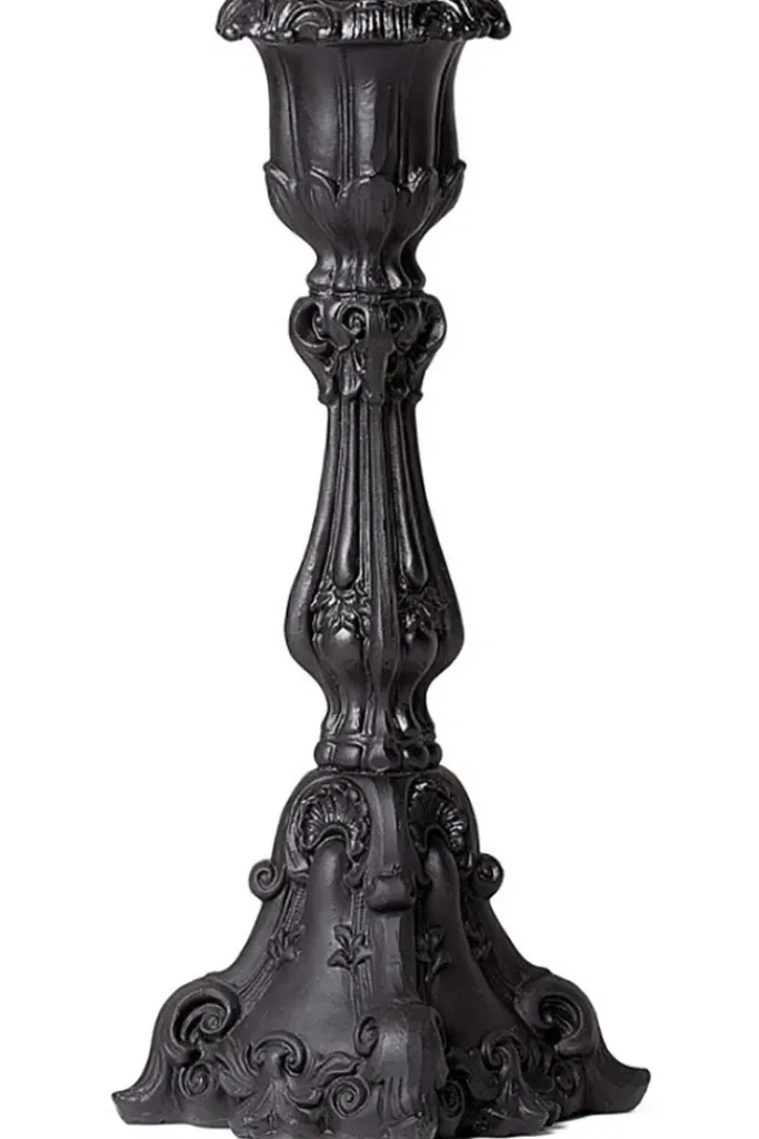 Alchemy Gothic Alchemy Black Baroque Candlesticks Pair