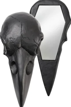 Alchemy Gothic Alchemy Black Raven Skull Hand Mirror
