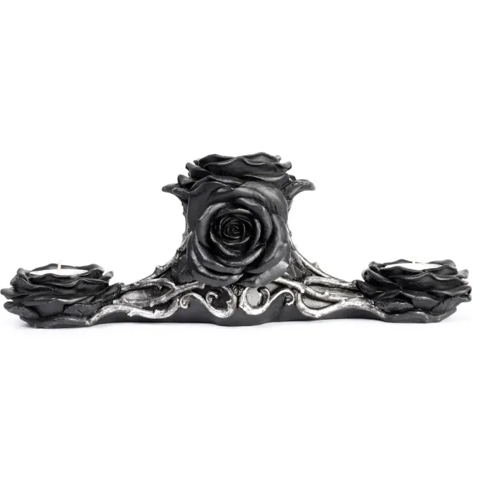 Alchemy Gothic Alchemy Black Rose Triple T-Light Holder