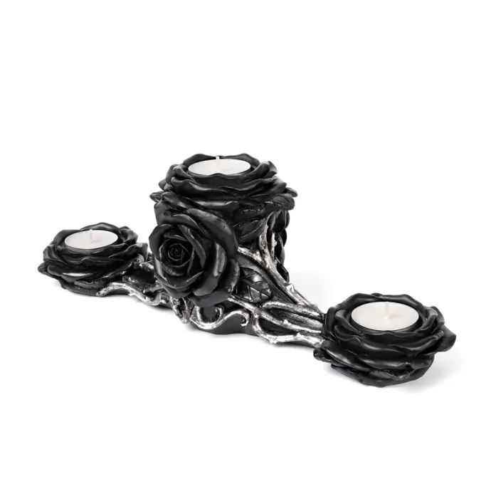 Alchemy Gothic Alchemy Black Rose Triple T-Light Holder