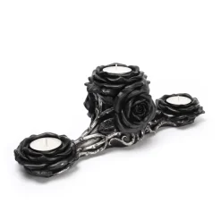 Alchemy Gothic Alchemy Black Rose Triple T-Light Holder