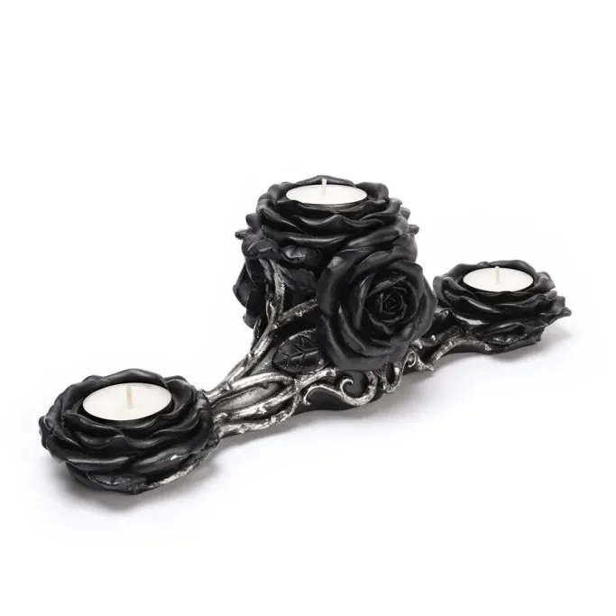 Alchemy Gothic Alchemy Black Rose Triple T-Light Holder