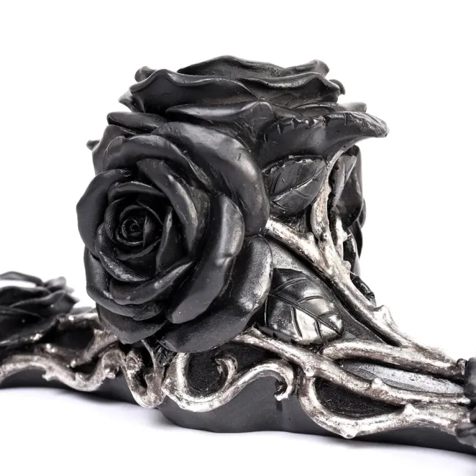 Alchemy Gothic Alchemy Black Rose Triple T-Light Holder