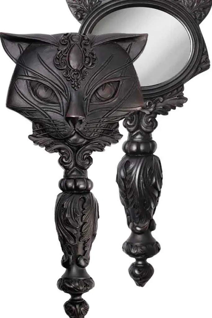 Alchemy Gothic Alchemy Black Sacred Cat Hand Mirror