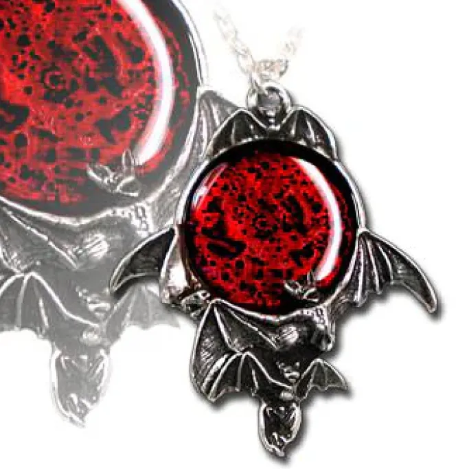 Alchemy Gothic Alchemy Blood Moon Bat Pendant P447