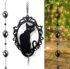 Alchemy Gothic Alchemy Cat Silhouette Wind Chime