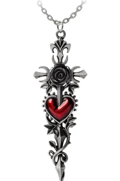 Alchemy Gothic Alchemy Cross of the Dark Kiss Necklace