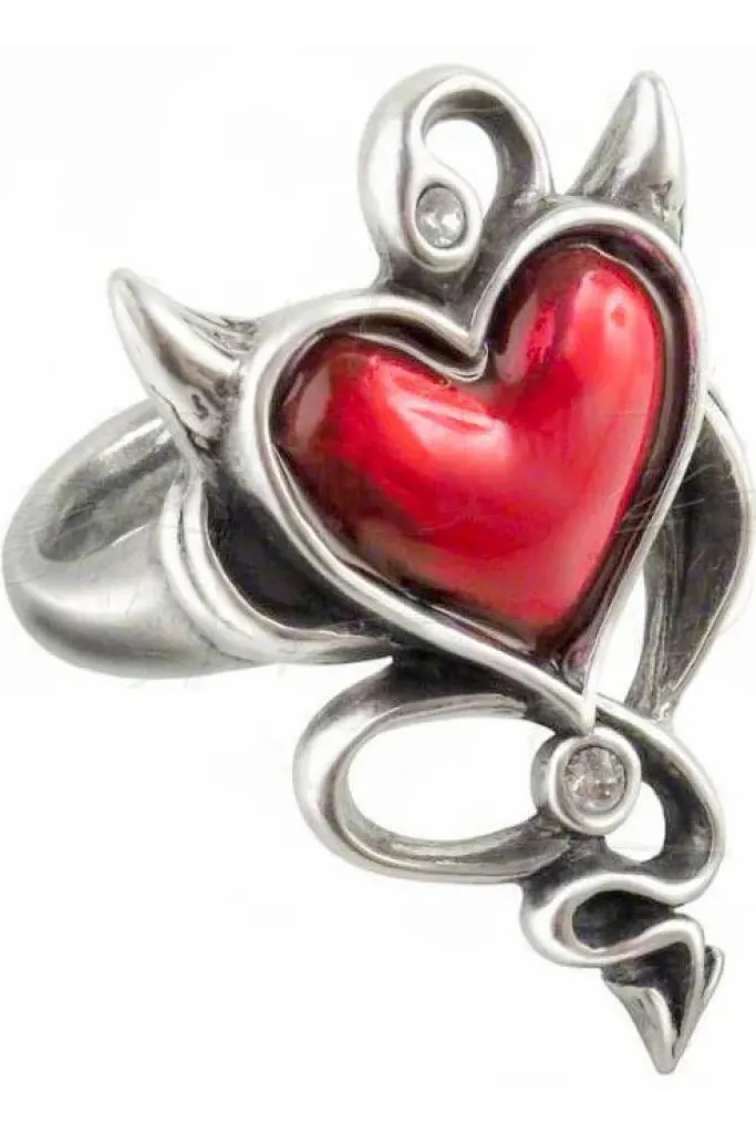 Alchemy Gothic Alchemy Devil Heart Ring UL17 ULFR6
