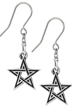 Alchemy Gothic Black Star Earrings E395