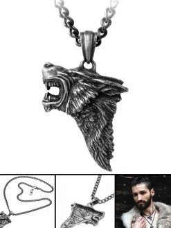 Alchemy Gothic Dark Wolf Pendant P833