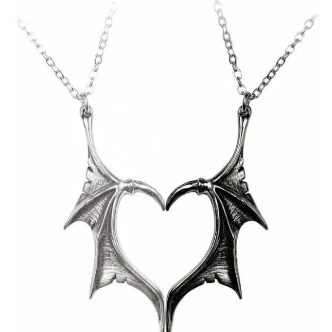Alchemy Gothic Darkling Heart Friendship Pendants P851