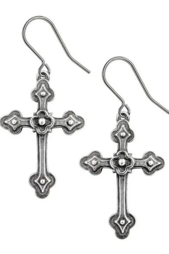 Alchemy Gothic Devotion Crosses Earrings