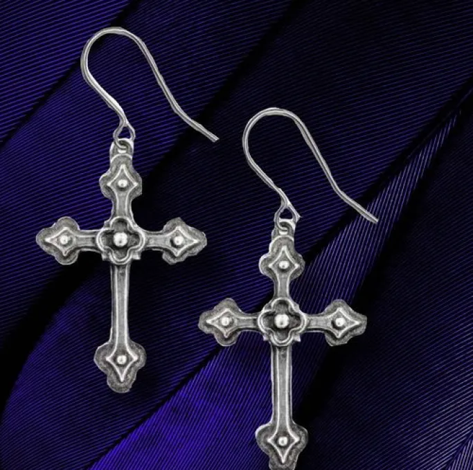 Alchemy Gothic Devotion Crosses Earrings