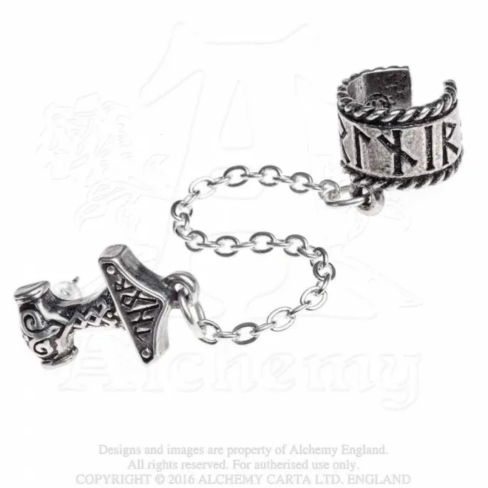 Alchemy Gothic Earring Thor Donner Earcuff E381