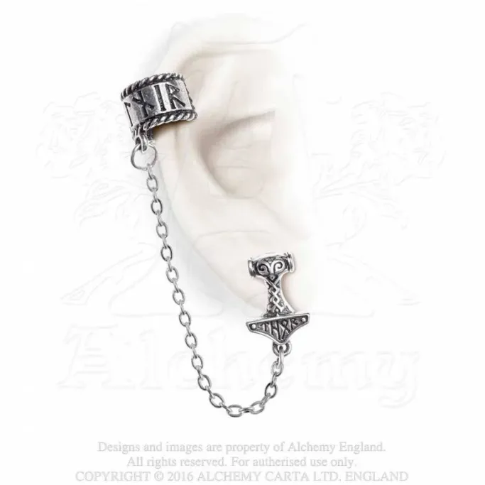 Alchemy Gothic Earring Thor Donner Earcuff E381