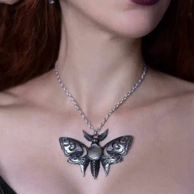 Alchemy Gothic Lunar Moth Necklace