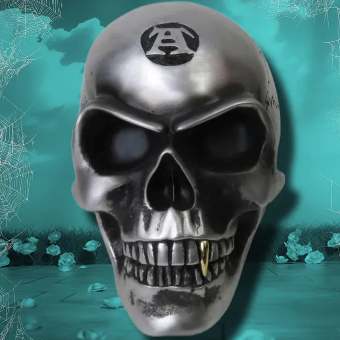 Alchemy Gothic Metalised Alchemist Skull V41