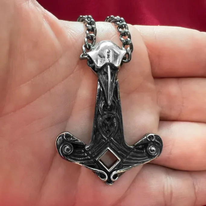 Alchemy Gothic Raven Hammer Pendant