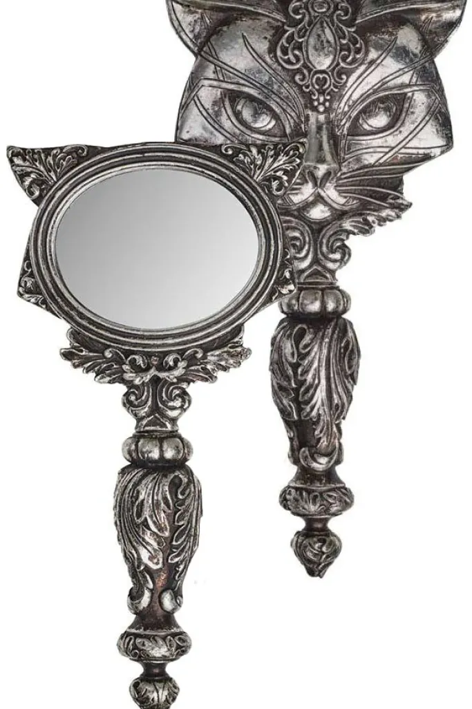 Alchemy Gothic Sacred Cat Hand Mirror