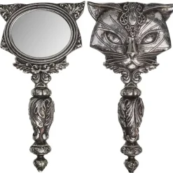 Alchemy Gothic Sacred Cat Hand Mirror