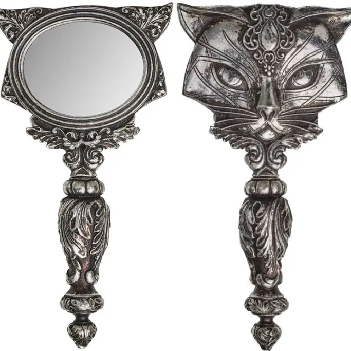 Alchemy Gothic Sacred Cat Hand Mirror