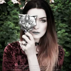 Alchemy Gothic Sacred Cat Hand Mirror
