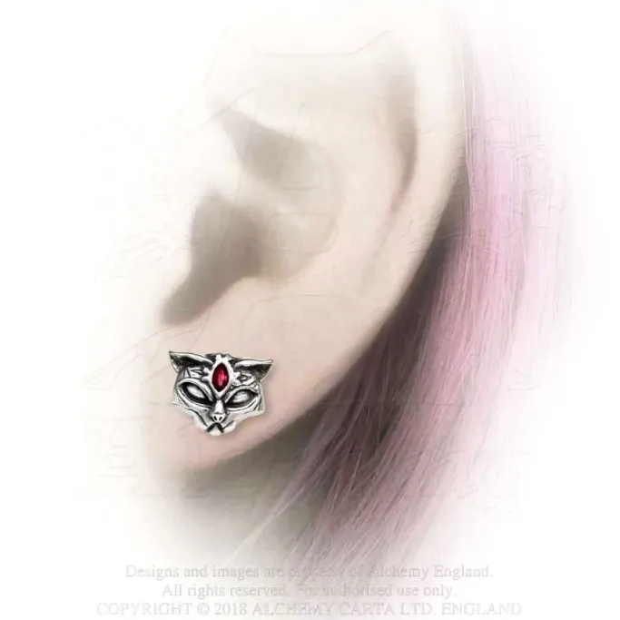 Alchemy Gothic Sacred Cat Studs E406