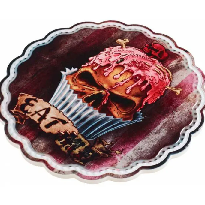 Alchemy Gothic Skull Cupcake Plate