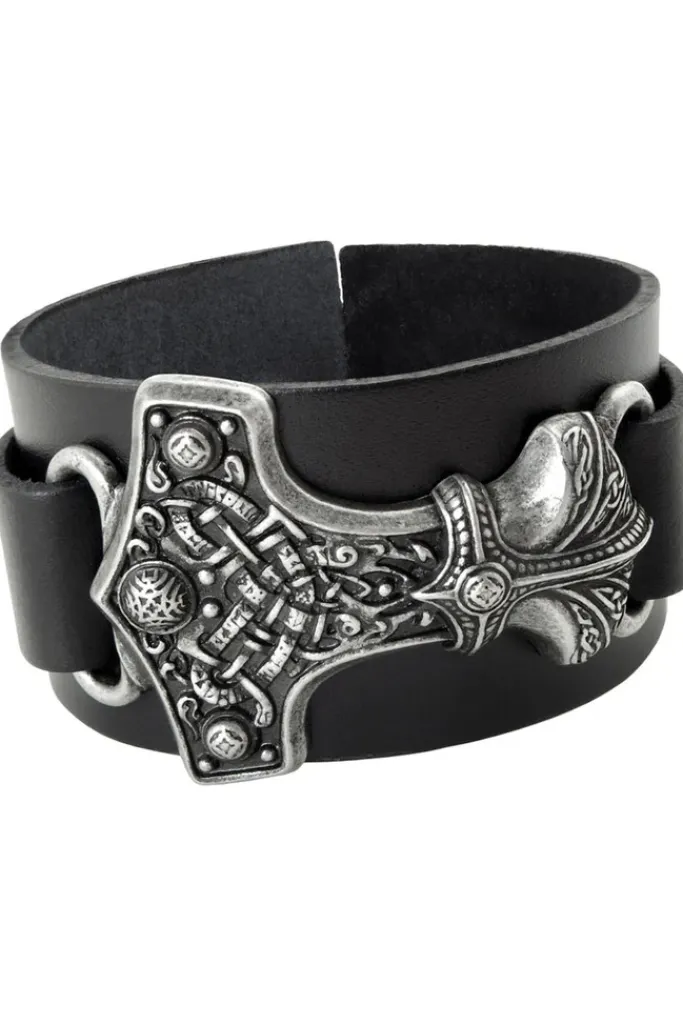 Alchemy Gothic Thunderhammer Leather Wriststraps