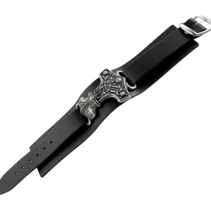 Alchemy Gothic Thunderhammer Leather Wriststraps