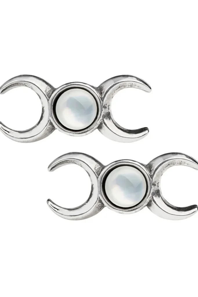 Alchemy Gothic Triple Goddess Studs