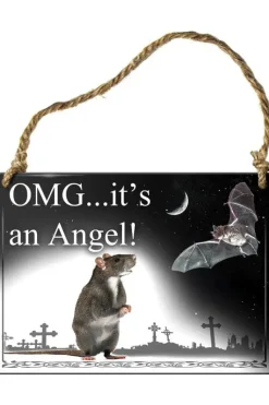 Alchemy Gothic Alchemy OMG Its an Angel Rat and Bat Plaque