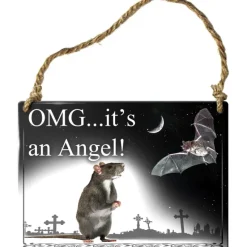 Alchemy Gothic Alchemy OMG Its an Angel Rat and Bat Plaque